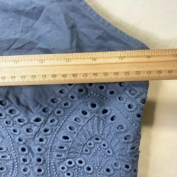 Abercrombie‎ & Fitch Blue Eyelet Halter Crop Top Women’s Size M Boho Festival - Picture 5 of 13